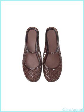Jelly Sandals for Women Mesh Flats Adjustable Buckle Mary Jane Summer Beach